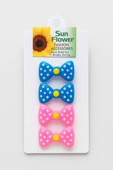 Polka Dot Bow Hair Clip Set – 4 Pieces