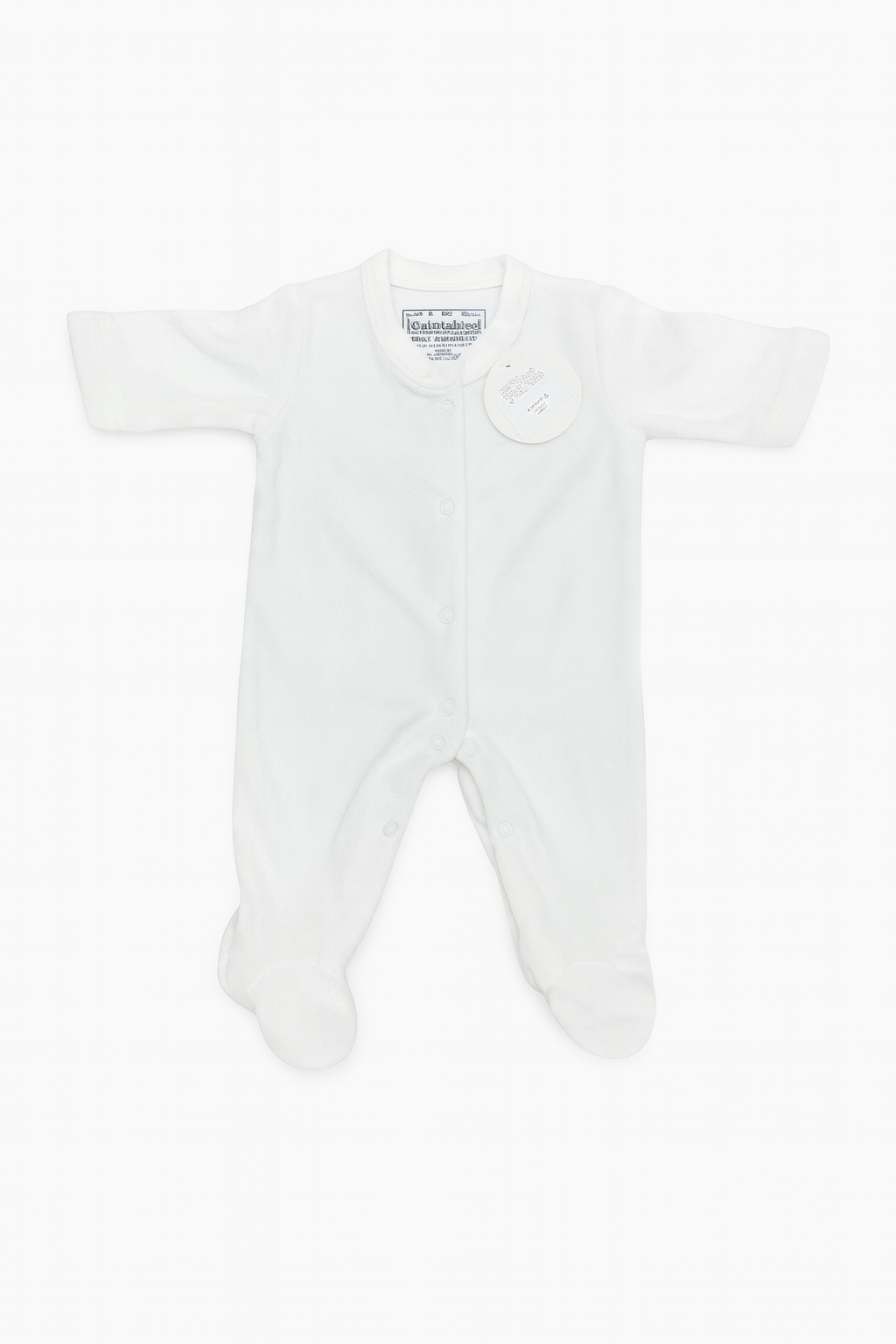 Romper Terry Flowers Frill White Infant