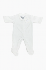 Romper Terry Flowers Frill White Infant