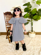 Little Cotton Gingham Dress For Girl
