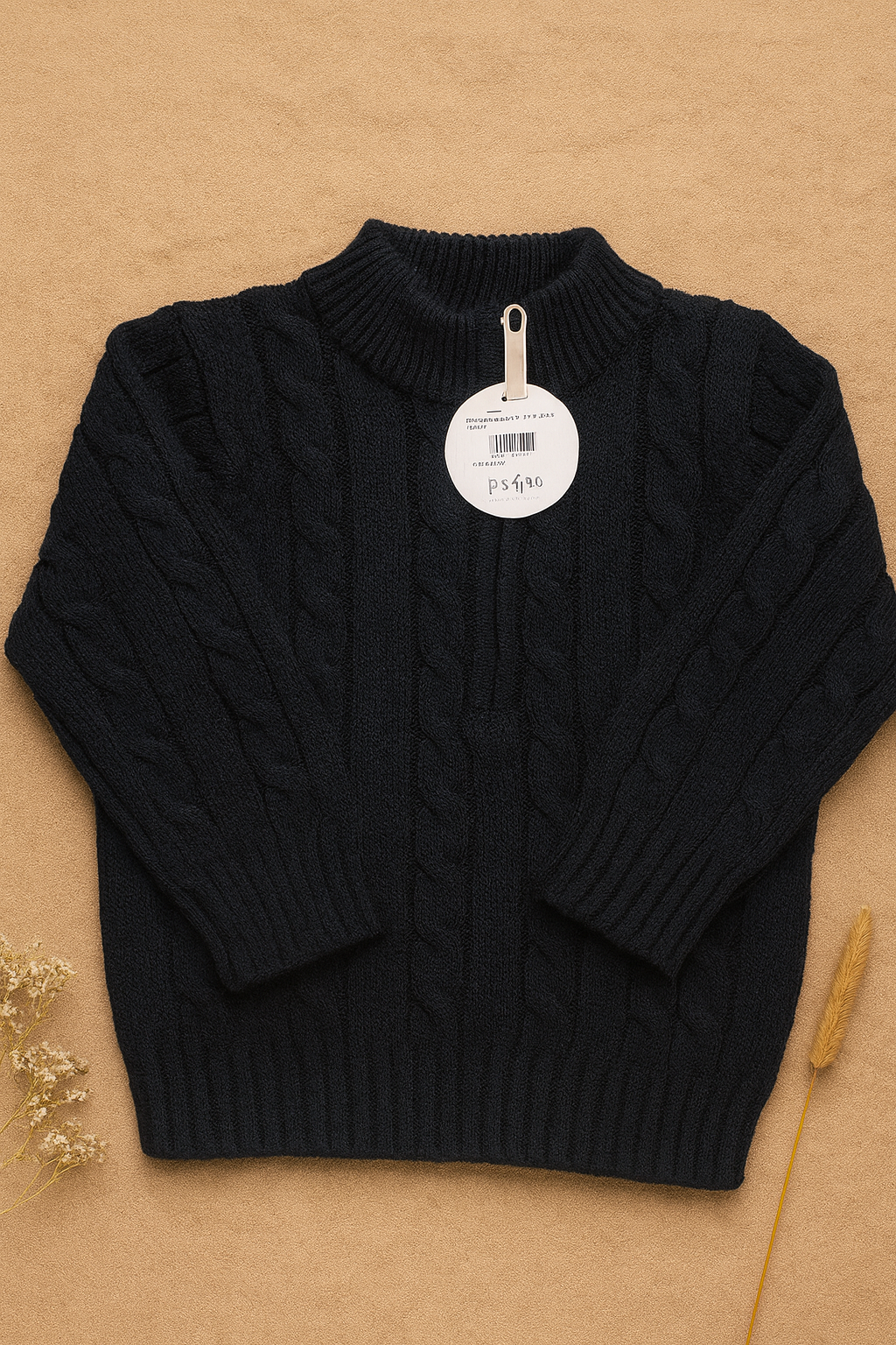 Sweater front zip navy infant