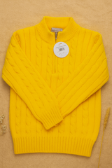 Sweater front zip yellow infant
