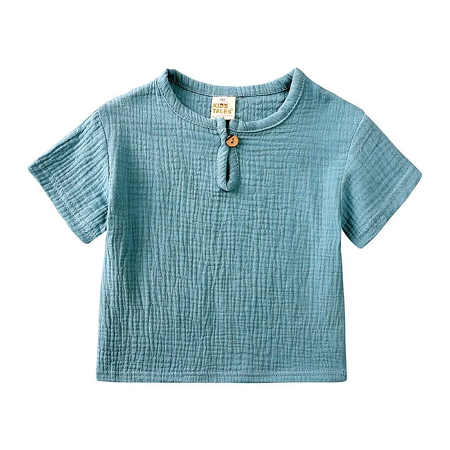Boys Co-Ord Solids Teal Green Two-Piece Set