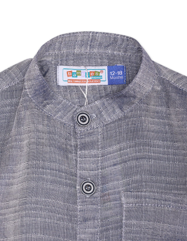 Shirt Front Pocket Boys Black Check Infant