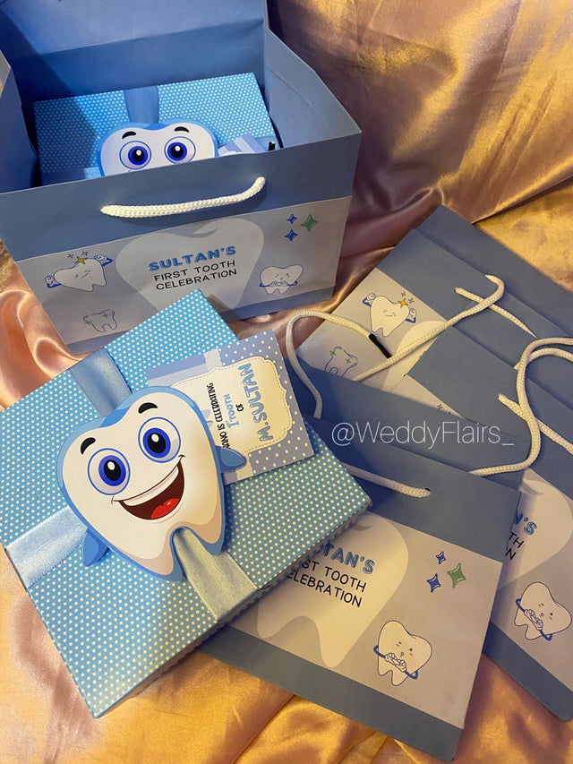 Smiley Tooth First Tooth Celebration Box - With Bag