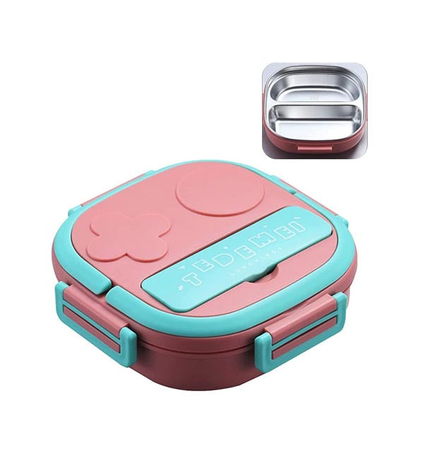 Lunch Box Stainless Steel With Partition & Spoon (6122)