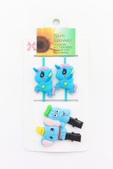 Unicorn & Elephant Hair Clips – Cute Cartoon Set (4pcs)