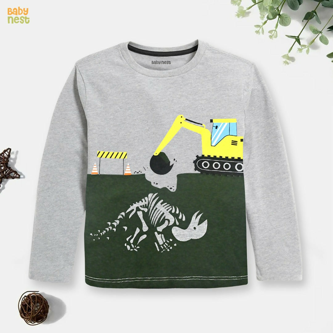 Shovel Machine Printed Full Sleeves T-shirt for Boys2