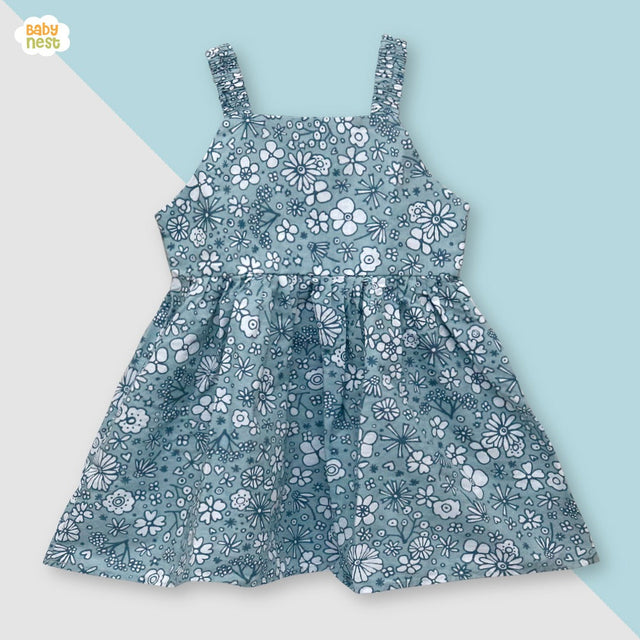 Baby Frock - BNBSF-999 Green Flower