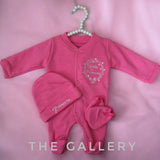 Little Princess Baby Romper Set with Cap and Mittens – Winter Fabric