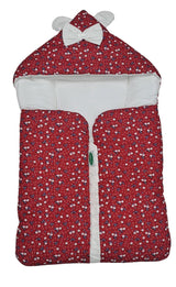 Baby Carry Nest Red Floral Print with Bow Hood