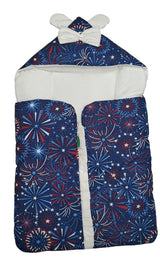 Baby Carry Nest Firework Print with Bow Hood