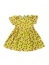 Dopo Dopo Yellow Hearts Printed Frock For Girls