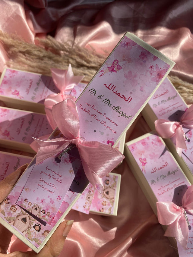 Fairy-Themed Baby Birth Announcement Box Without Bag