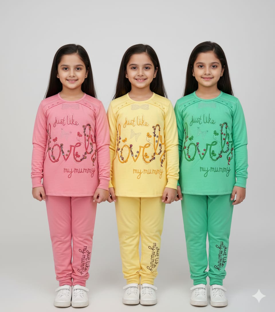 Girls' "Just Like My Mummy" Soft Jersey Pajama Set