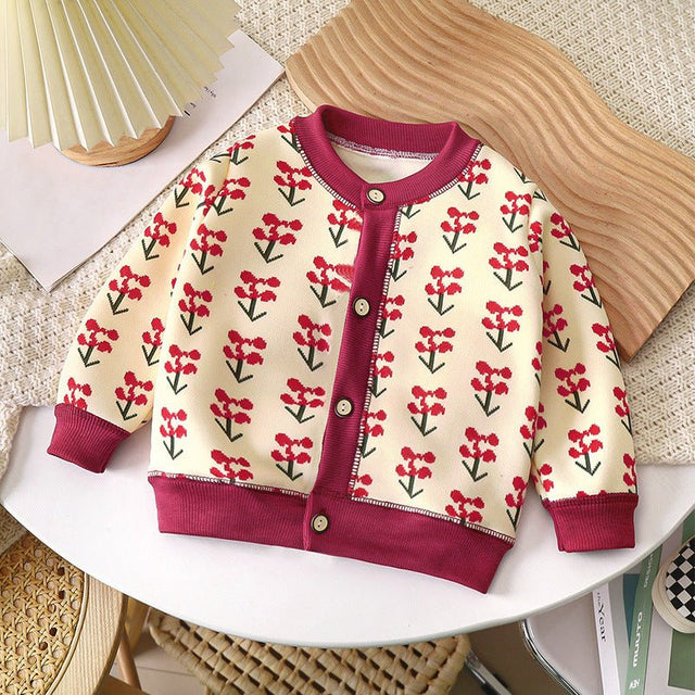 Autumn and winter new children's knitted coat boys and girls baby warm cardigan thickened sweater - MomYom PK