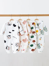 Autumn Plush Thicken Baby Home Suit Jumpsuit Cartoon Bear Dinosaur Boy Girl Infant Climbing Romper Newborn Kids Sleepwear - MomYom PK