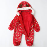 AYNIGIELL Newborn Baby Christmas Clothes Fall and Winter Baby Christmas Jumpsuit Newborn Baby Plush Romper - MomYom PK