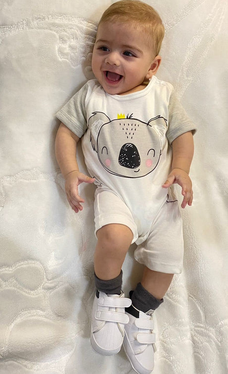 Baby Half Romper - White â€“ Koala Bear