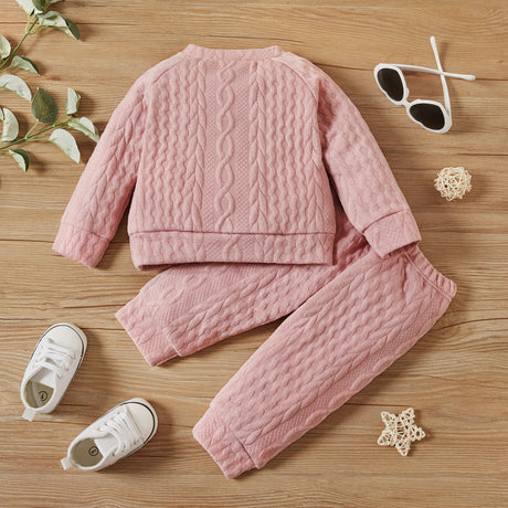 2pcs Baby Boy/Girl Solid Long - sleeve Imitation Knitting Set - MomYom PK