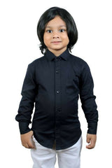 Plain Black Cotton Shirt For Boys2