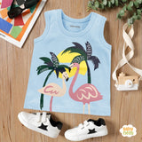Duck Hang out Summer-Printed Sandos- Light Blue