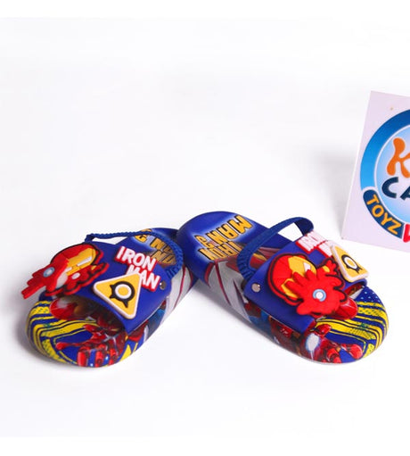 Iron Man Soft Summer Slippers With Elastic Backstrap for 1 to 3 Year Boys (V008)