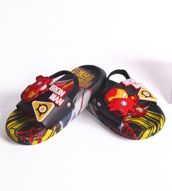 Iron Man Soft Summer Slippers With Elastic Backstrap for 1 to 3 Year Boys (V008)