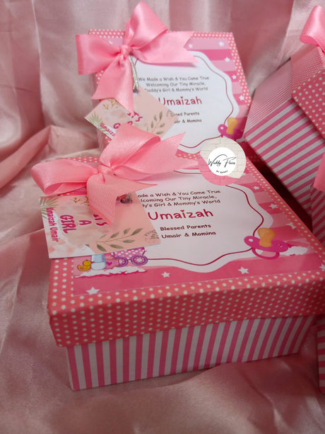 Teddy Baby Announcement Box - With Bag