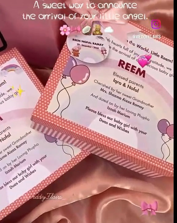 Polka Dot Baby Announcement Box Without Bag