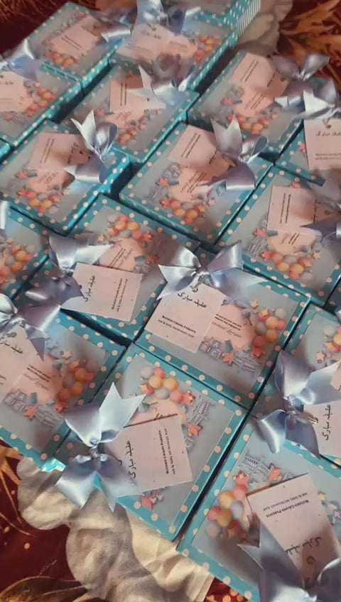 Teddy & Stars Baby Announcement Box - Without Bag
