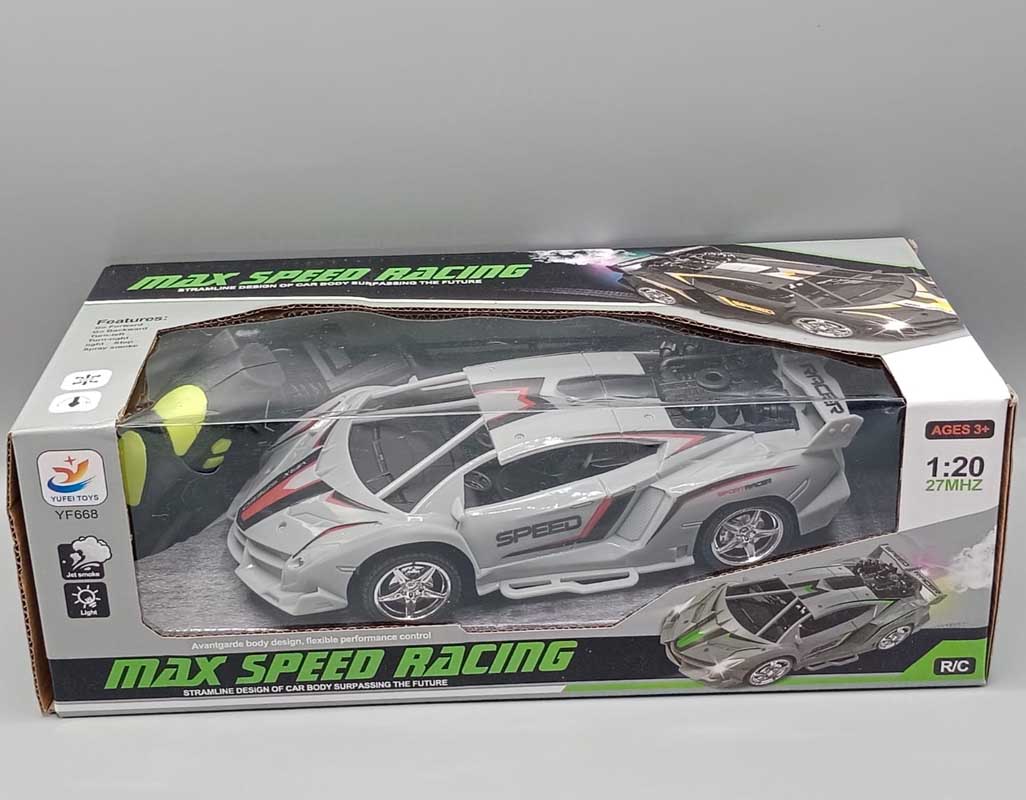 Rechargeable Radio Control Max Speed Racing With Light Smoke Spray Grey (YF668-P6A)