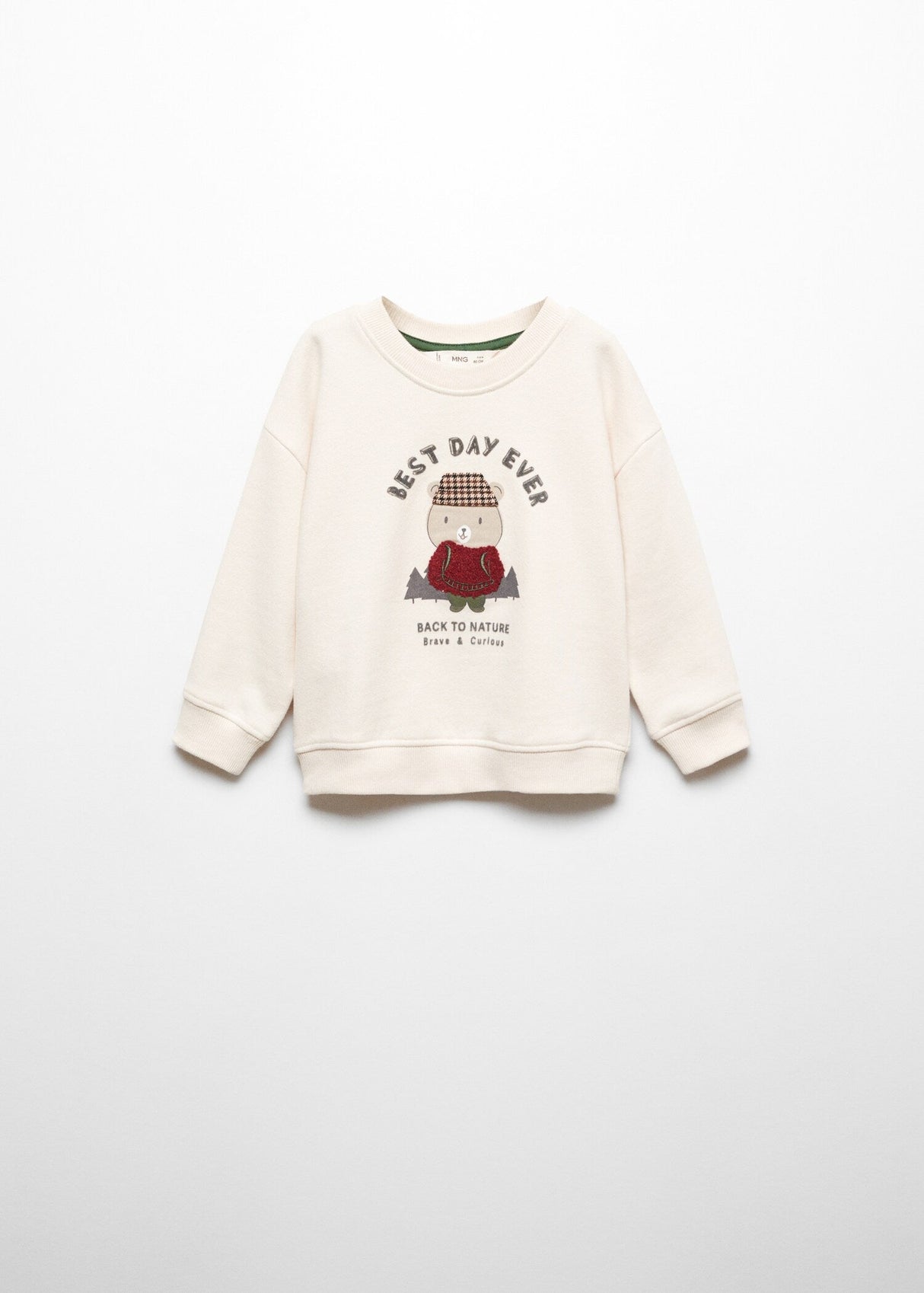 Back To Nature Bear Cream Sweatshirt