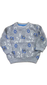 Grey Numbers Printed Sweatshirt